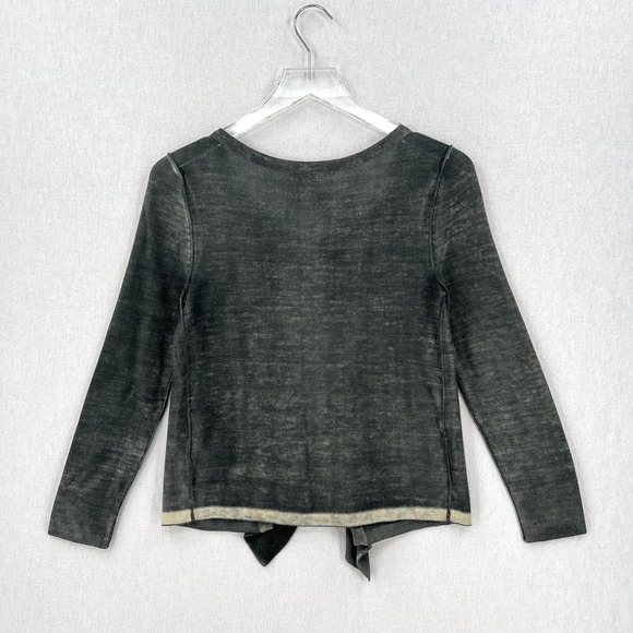 JUICY COUTURE Cardigan Sweater Womens XS Gray Merino Wool Ruffle One Button - Picture 2 of 16